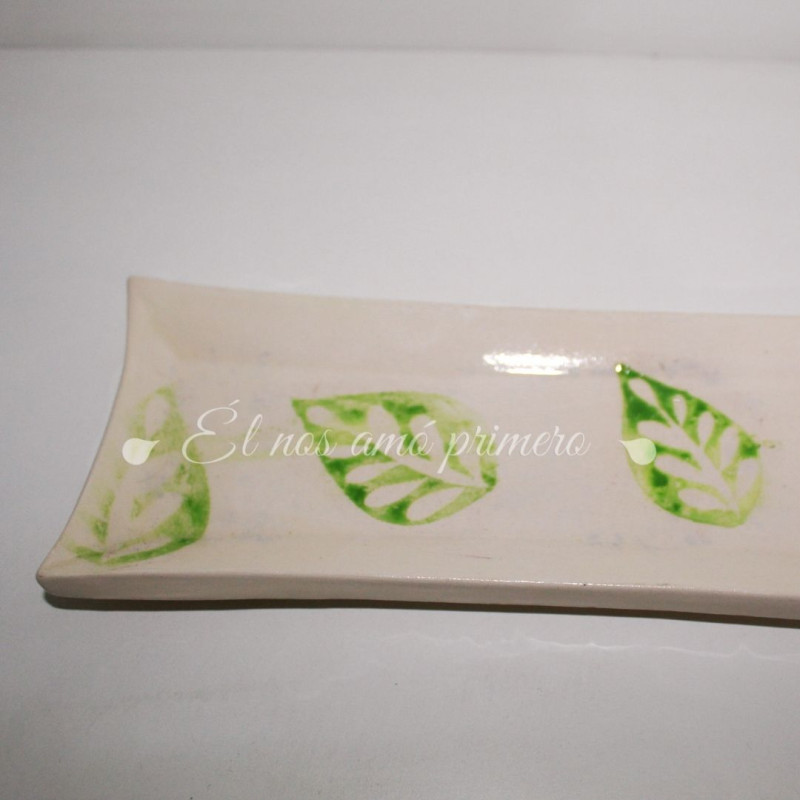Plato Rectangular Hojas